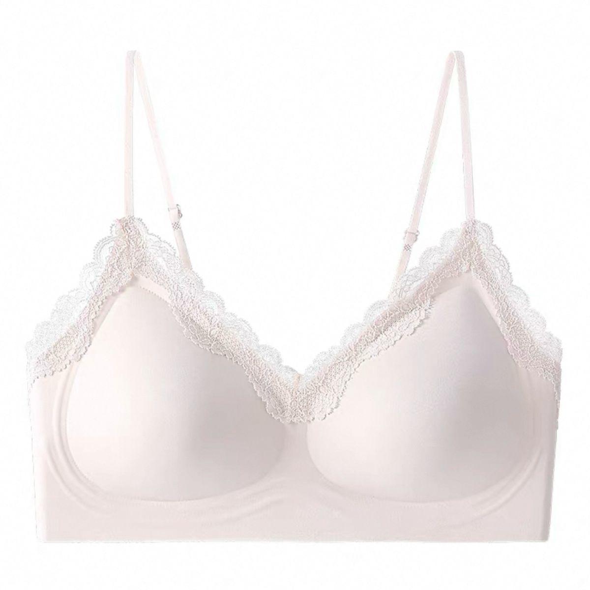 

Бесшовный женский тонкий бюстгальтер-топ с эффектом пуш-ап и поддержкой, на тонких бретелях 34/75 светло-розовый