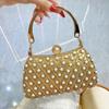 2025 Luxury Design Brand Full Pearl Evening Clutch Bags Women Shiny Crystal Diamond Handbags Wedding Party Banquet Shoulder Bags