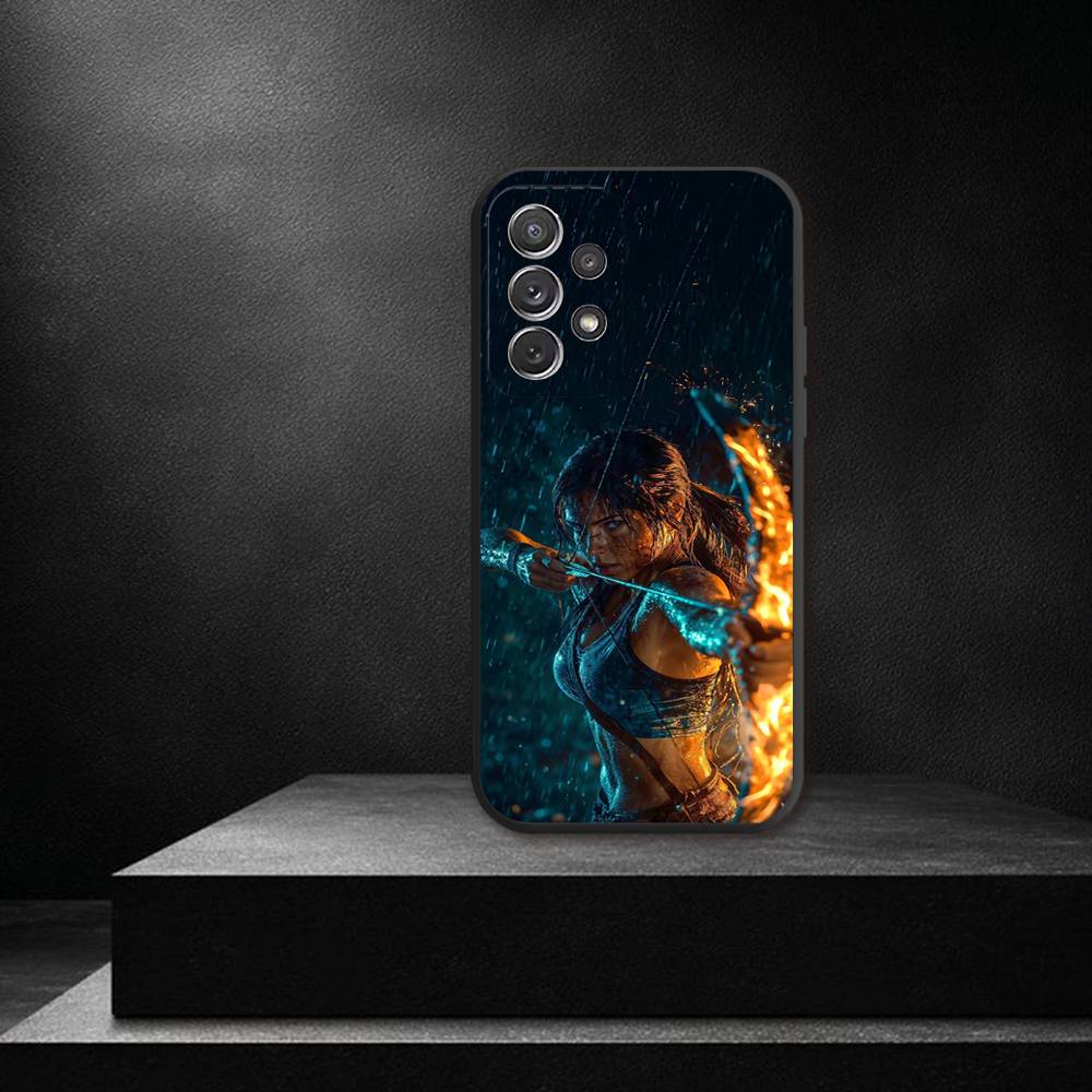 Cool L-Lara C-Croft Phone Case For Samsung S 25,24,23,22,30,21,10,9,Ultra,Plus,Lite,FE,4,5G Black Soft Case