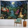 Tropical Plant Art Tapestry, Bedroom Wall Decoration, Living Room, Dormitory Wall Hanging, Bohemian Room Aesthetic Tapestry