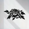 Metal Peony Wall Art 15.75x8.43 Inch Black Floral Sculpture Modern Minimalist Home Decor Living Room Office Housewarming Gift Mother Father Holiday