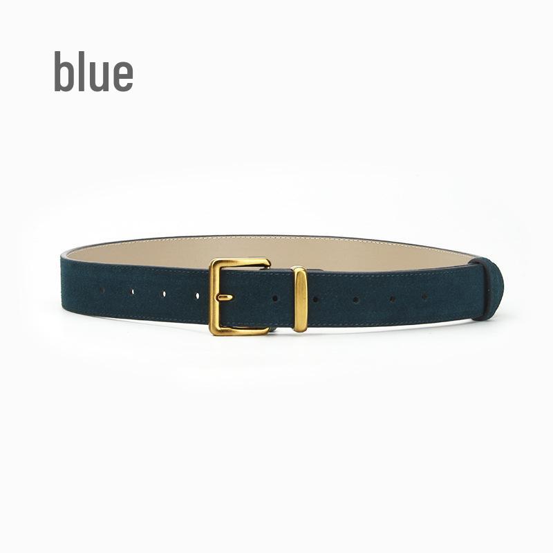 Women's Fashion Simple Versatile Suede Leather Waist Belt with Jeans Decoration