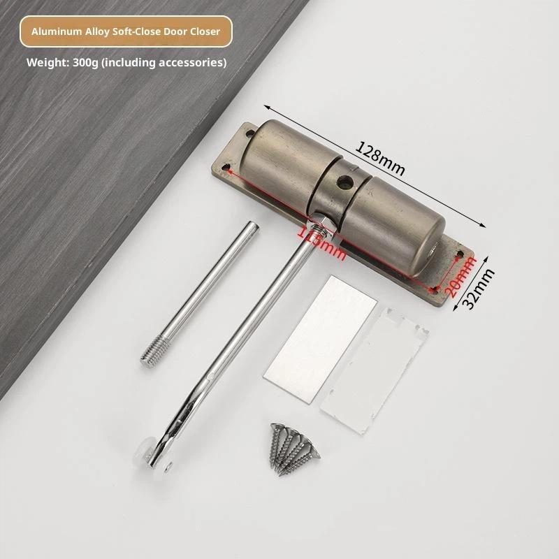 1Pc Lightweight Stainless Steel Automatic Door Closer Device Is Quiet And Suitable For Residential Use With Screw Accessories