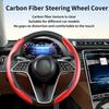 Carbon Fiber Steering Wheel Cover, 2-Piece Set Anti-Skid Comfortable Grip Segmented Butterfly Design, Easy Snap-On Installation Universal Fit 99%