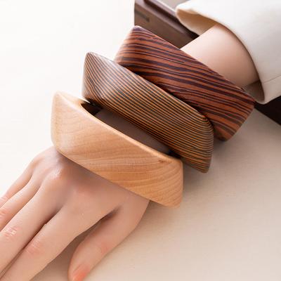 Holz Literarisches Armband Literarisches Retro Geometrisches Sechseckiges Holzarmband Retro Ethnischer Stil Armband