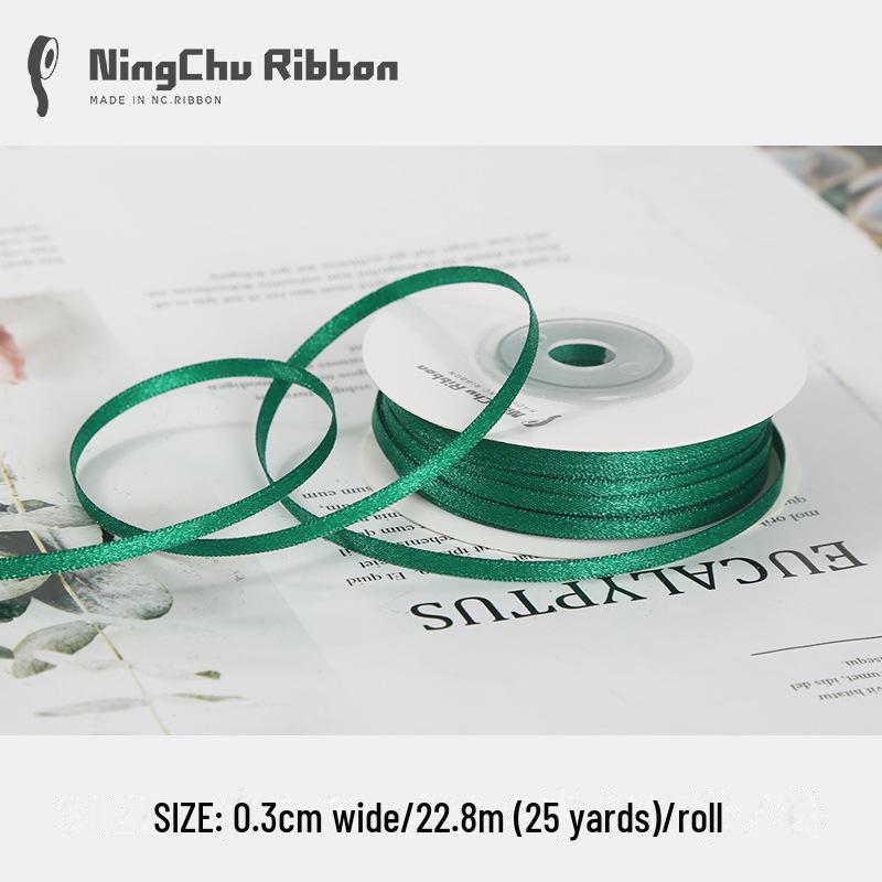 3mm Double-Sided Satin Silk Ribbon for DIY Gifts, Bows, Bouquets, and Baking Packaging