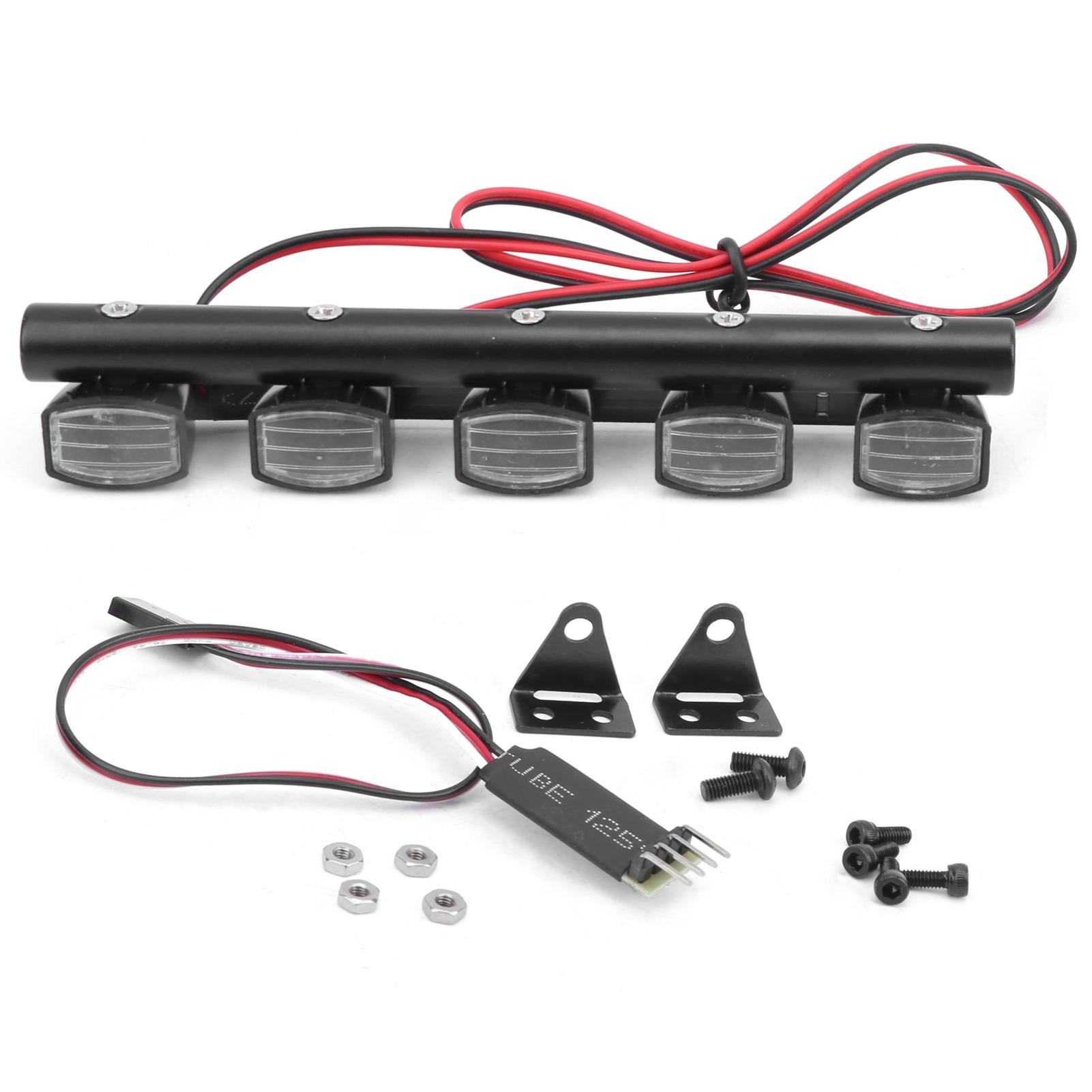 

Universal Type 5LED Square Roof Light with 3 Channel Control Switch for 110 RC Car