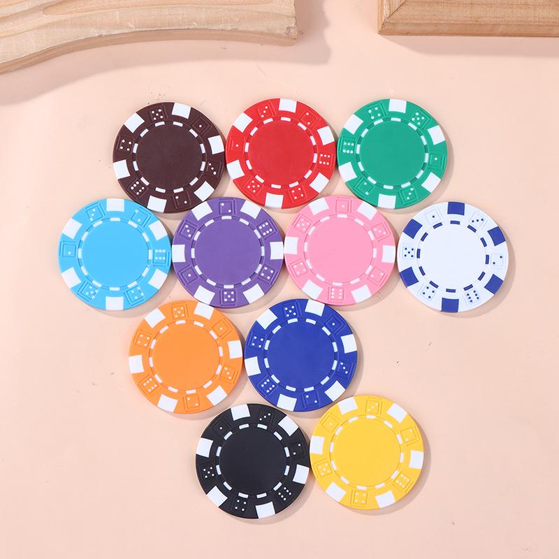 10 Pcs Abs Plastic Poker Chips Casino Texas Hold'Em Poker Metal Coins 11.5G Chips Poker Game Chip Set Accessories