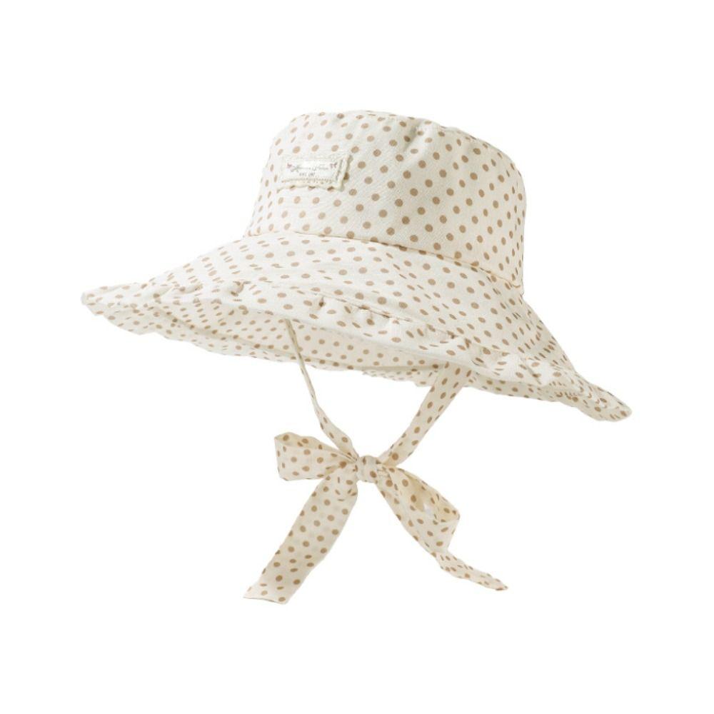 Polka Dot Women Fisherman Hat Ribbon Bucket Hat Casual Sunshade Hat  Summer