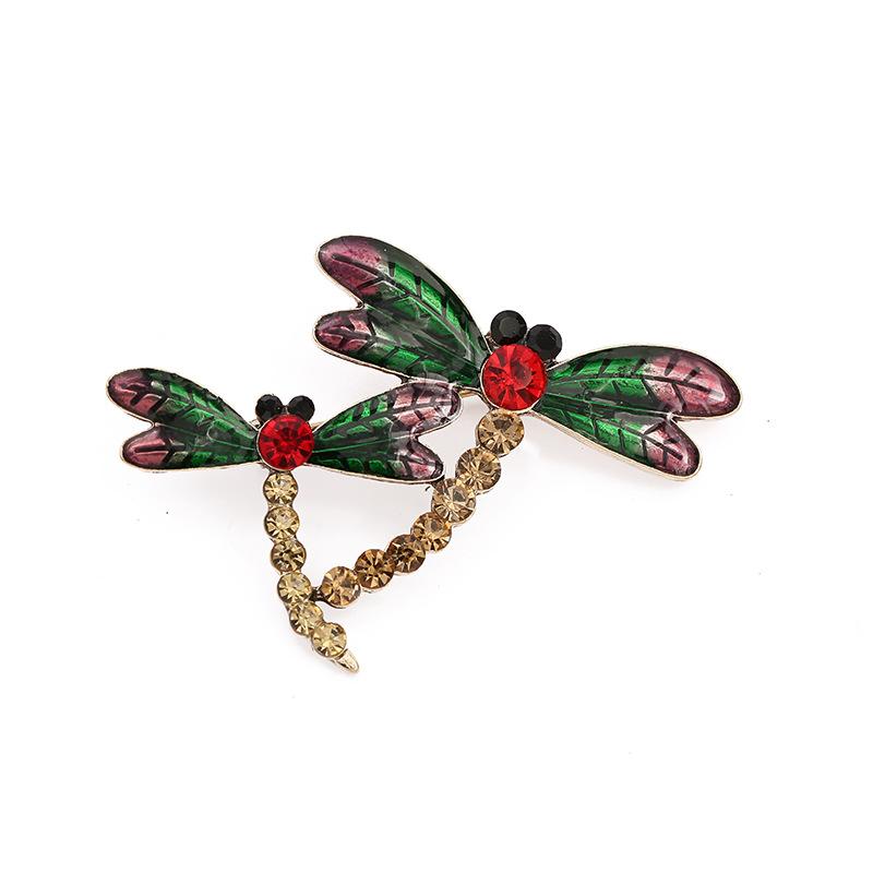 Metal Alloy Dragonfly Rhinestone Pin Brooch Retro Chic Style Trendy Style Dripping Cute Style Insect Animal Series BroochRetro Jewelry