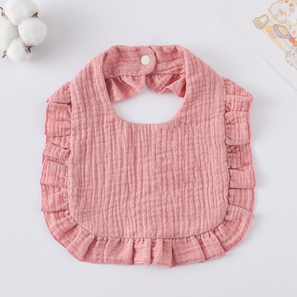 Ruffle Baby Drool Bibs: Pure Cotton Printed Lace Bibs