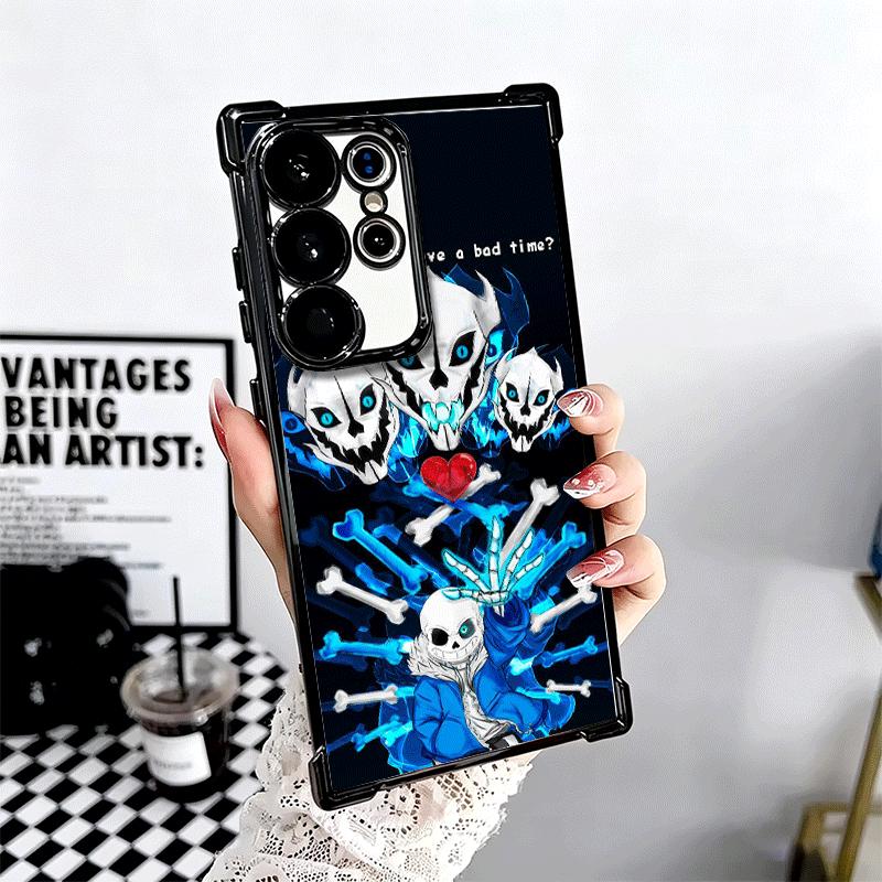 U-Undertale S-Sans Plating Phone Case For Samsung Galaxy S24 S25 FE S26 Edge S23 Ultra S22 S21 Plus S20 Anti-Fall Airabag Cover