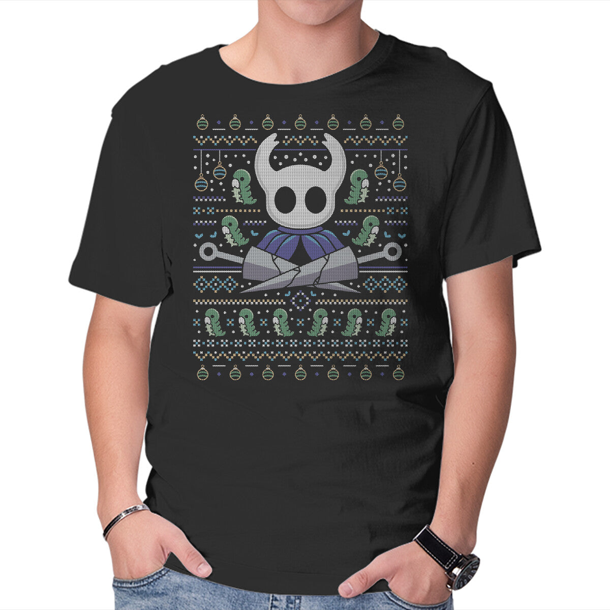 Unisex Crew Neck T-Shirt Hallownest Grubs Ugly Sweater Graphic Short Sleeve Casual Tee XXXL