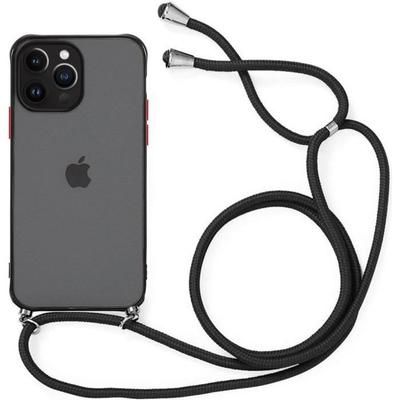 Protective Case - PROSHOP - for iPhone 13 Pro Max - Rigid - Frosted - Adjustable Black Shoulder Strap