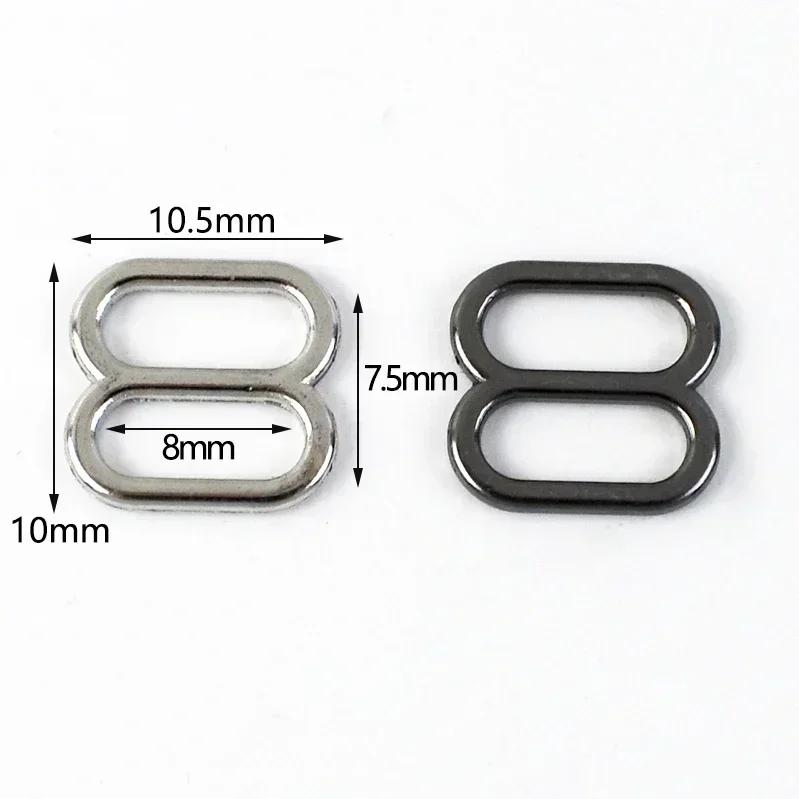 10/20/30Pcs Meetee Metal Tri-Glide Rings Buckles 6-50mm Bra Strap Adjust Clasp 8-shaped Ring Hook Garment Hardware Accessories