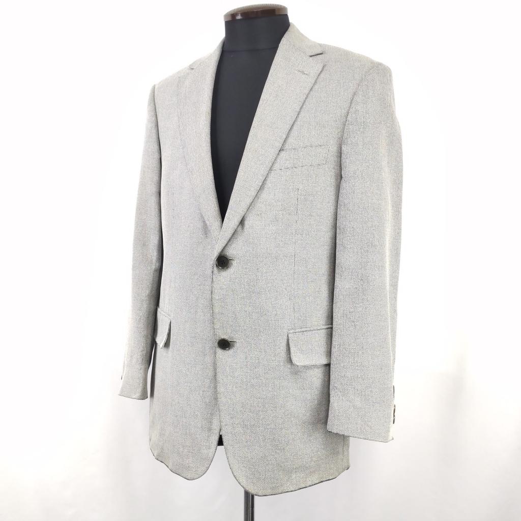 Hugo Boss Seidenmischung Maßgeschneiderte Jacke Herren S-M Grau(GEBRAUCHT)