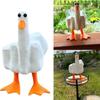 1 Pcs New Duck Funny Eco-Friendly Resin Crafts Duck Ornaments Middle Finger Design for Home Courtyard Outdoor Spoof Decorations