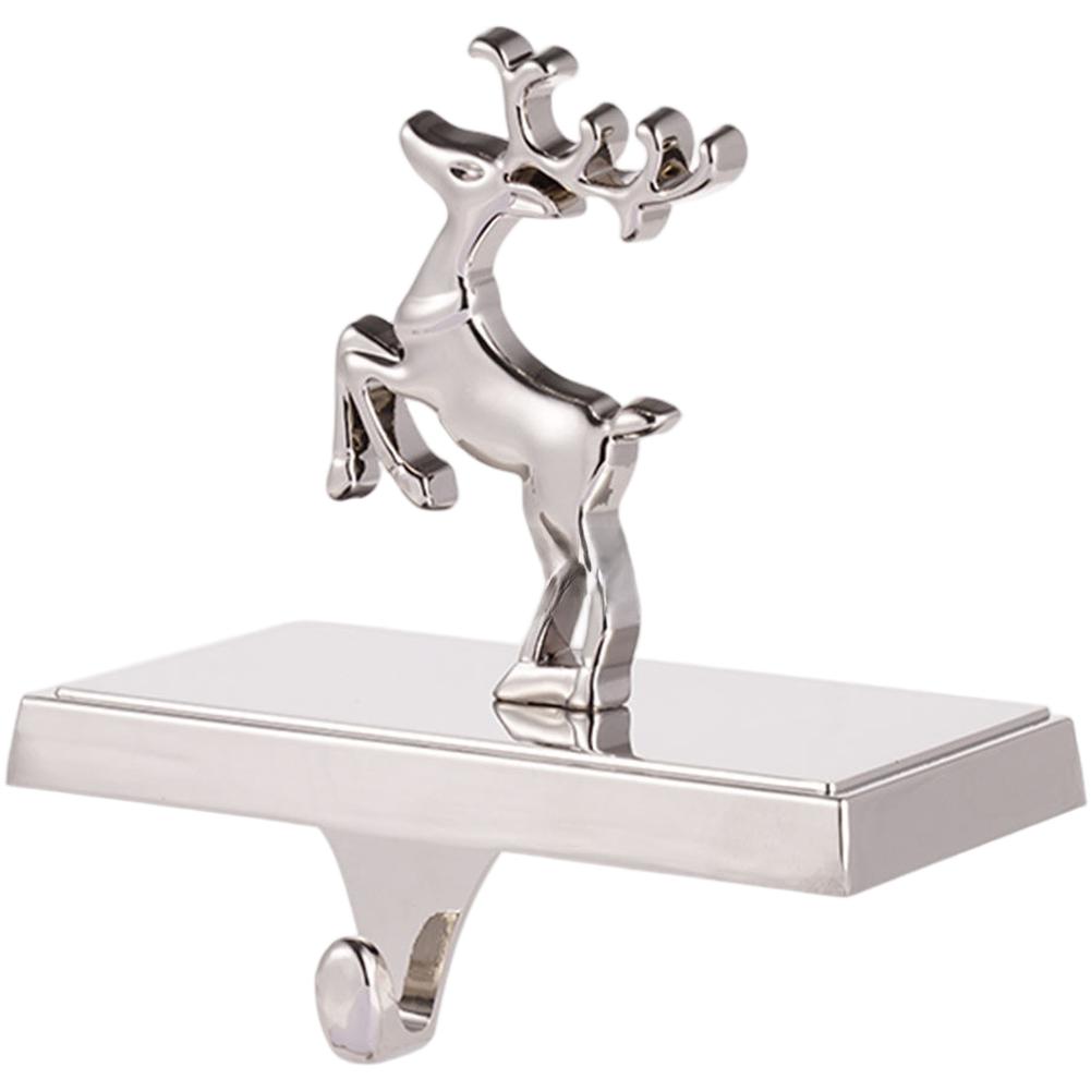 

Heavy Duty Iron Christmas Stocking Hook with Stable Base for Fireplace Mantel Shelves and Tabletop Seasonal Display