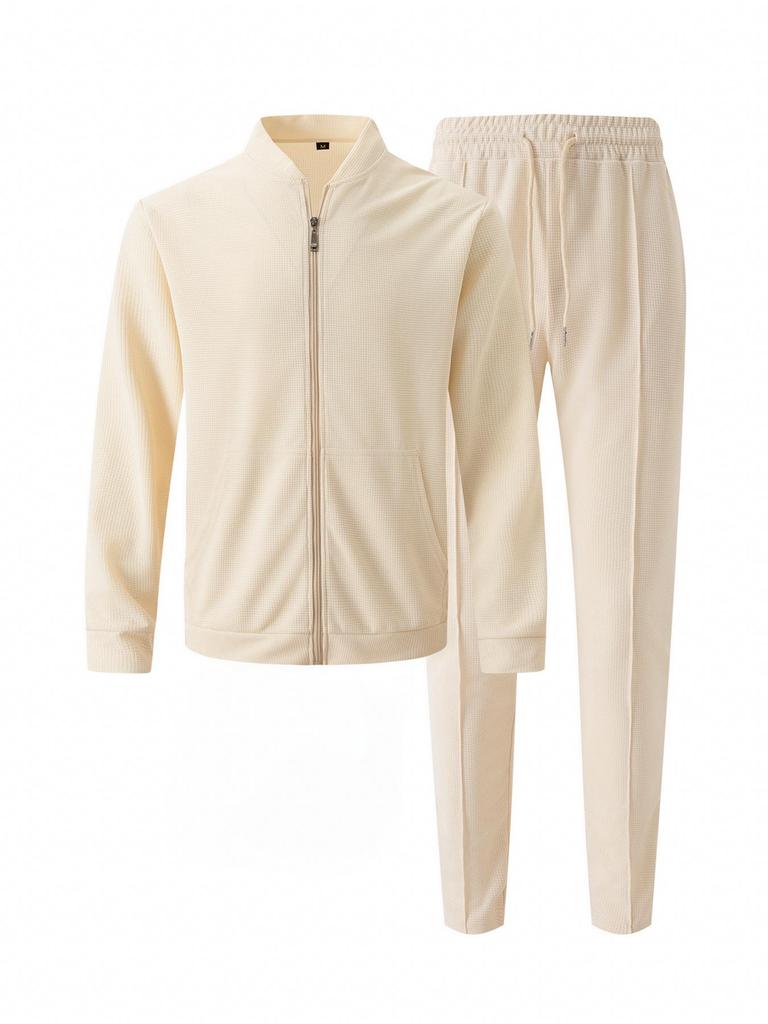 Men's Stand-up Collar Baseball Jacket & Long Pants Sports Set (2024)