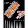 Set de 240 capsules d'ongles artificiels transparentes en acrylique, 12 tailles, Manucure française, Ongles artificiels, Pour salon de manucure à domicile DIY, Ongles à presser, Fournitures pour nail art