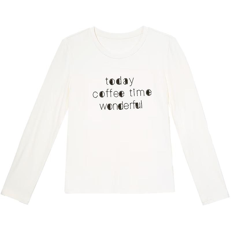 Betu Women s Fall 2025 Contrast Sequined Letter Long Sleeve T-shirt S