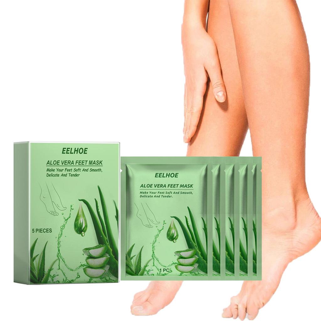 EELHOE Aloe Vera Fußmaske: Feuchtigkeitsspendende, rissverhindernde, peelende und hautweichmachende Fußmaske