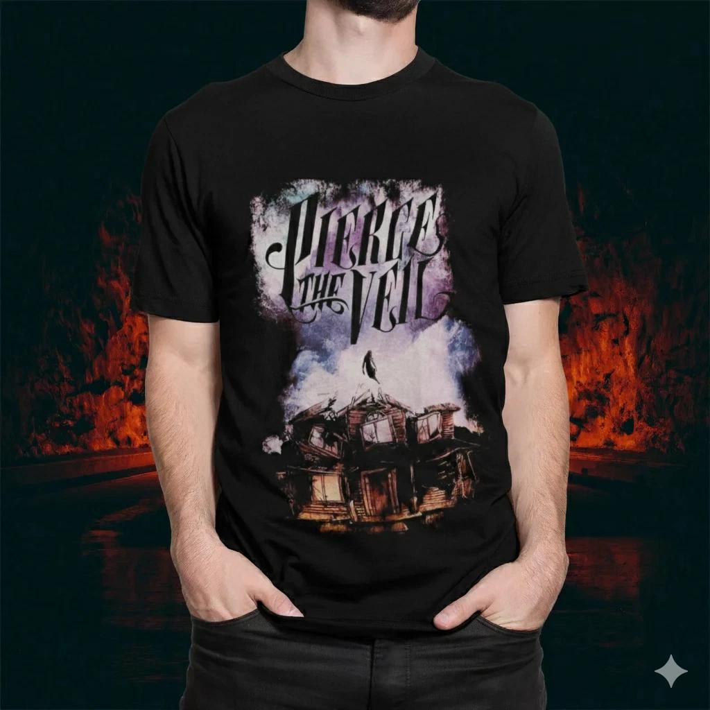 Unisex Adult Casual Music Pierce The Veil House Graphic T-Shirt Roc... M