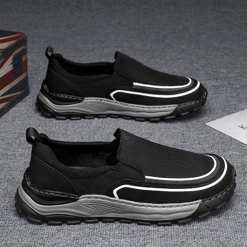 Canvas shoes men's new summer breathable deodorant running casual lazy one-pedal sports shoes men's old Beijing cloth shoes