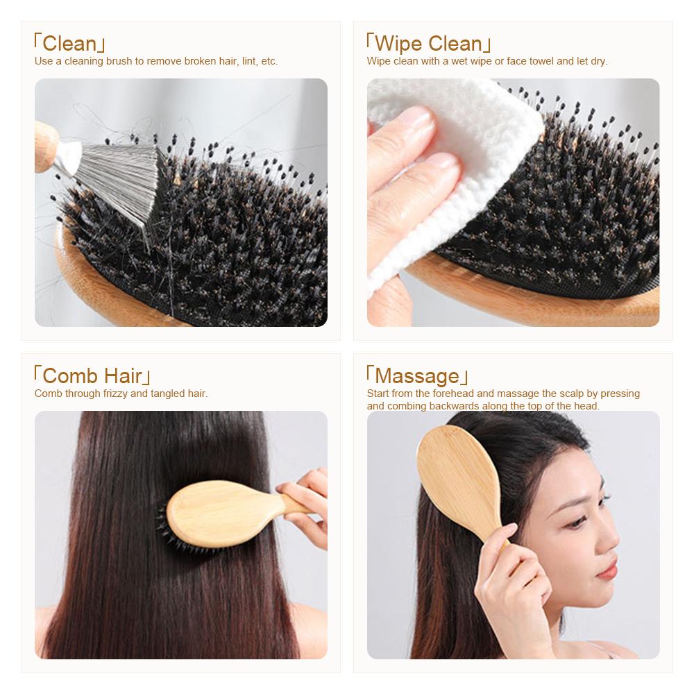 Weiche Borsten Luftkissen Bambuskamm Quadratische Entwirrbürste Massage Antistatische Haarbürste Professionelles Salon-Styling-Tool