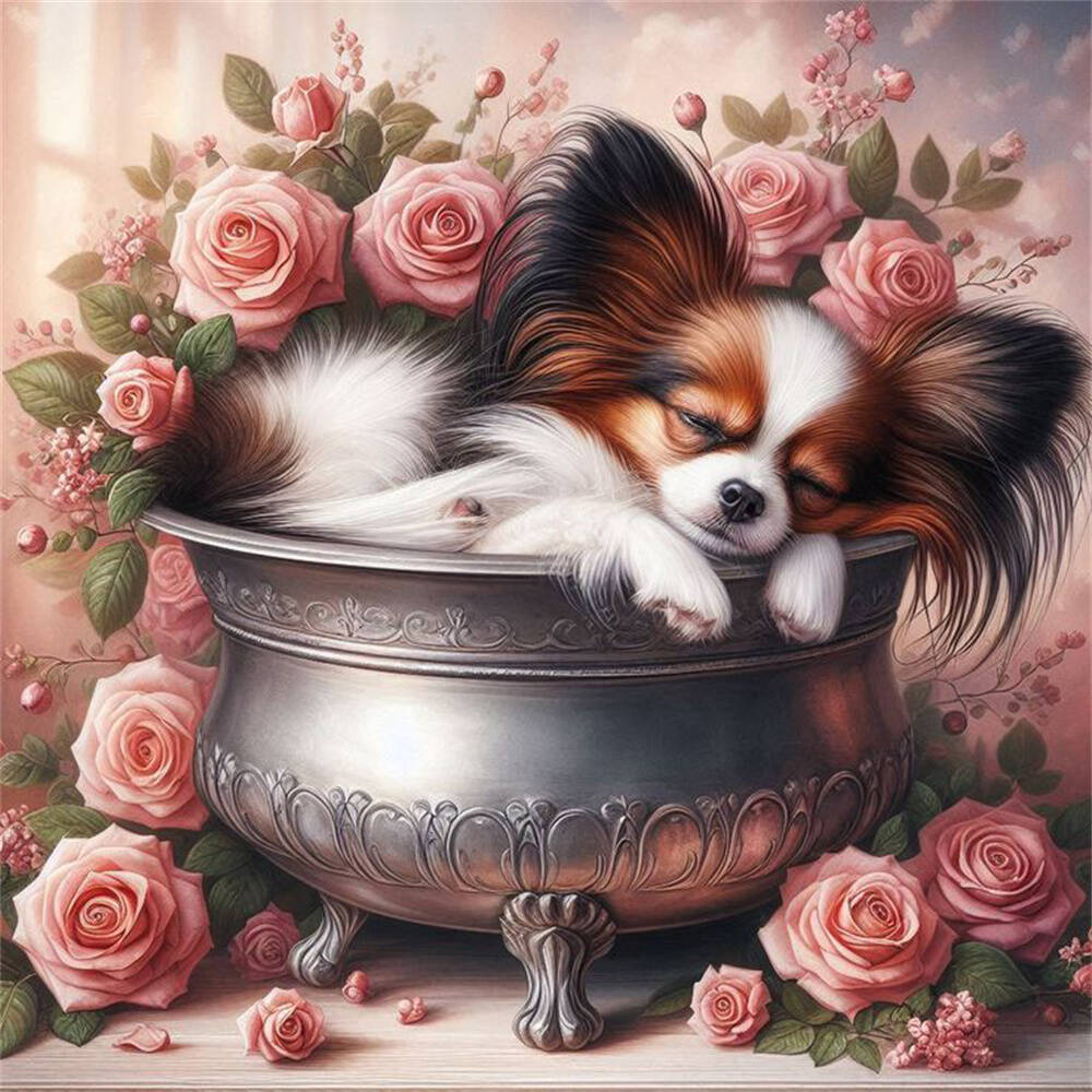 Diamond Painting Complete Kit Dog Animal Flower Landscape Full Round Diamond Mosaic Home Living Room Art Craft