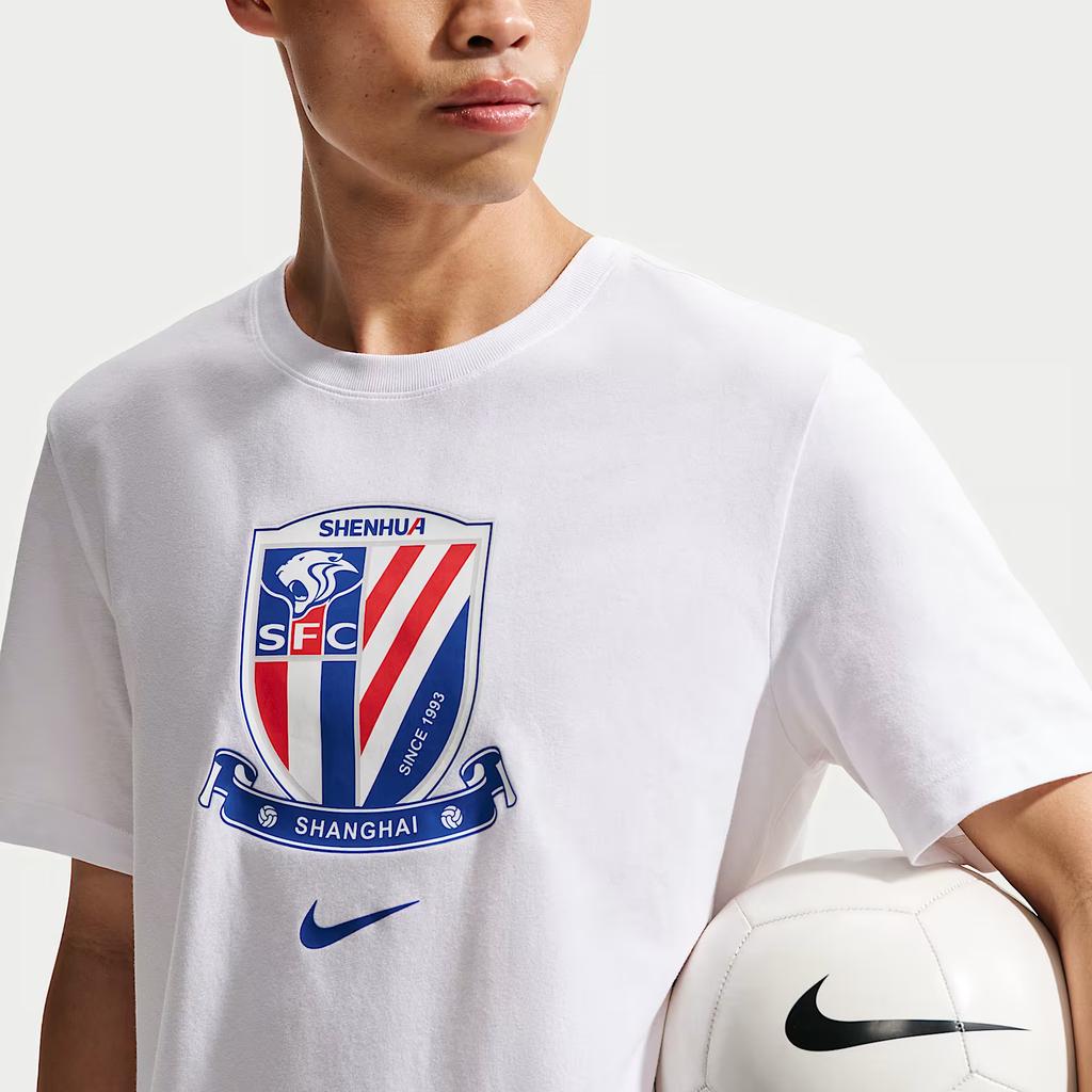 Nike Stagione 2026 Shanghai Shenhua Football Club Maglione Morbido Girocollo Manica Corta T-Shirt Uomo Top IQ0527-100
