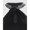 Women's Halter Sleeveless Maxi Dress Bodycon Mid Rise Elegant Rhinestone Slit Party Dress