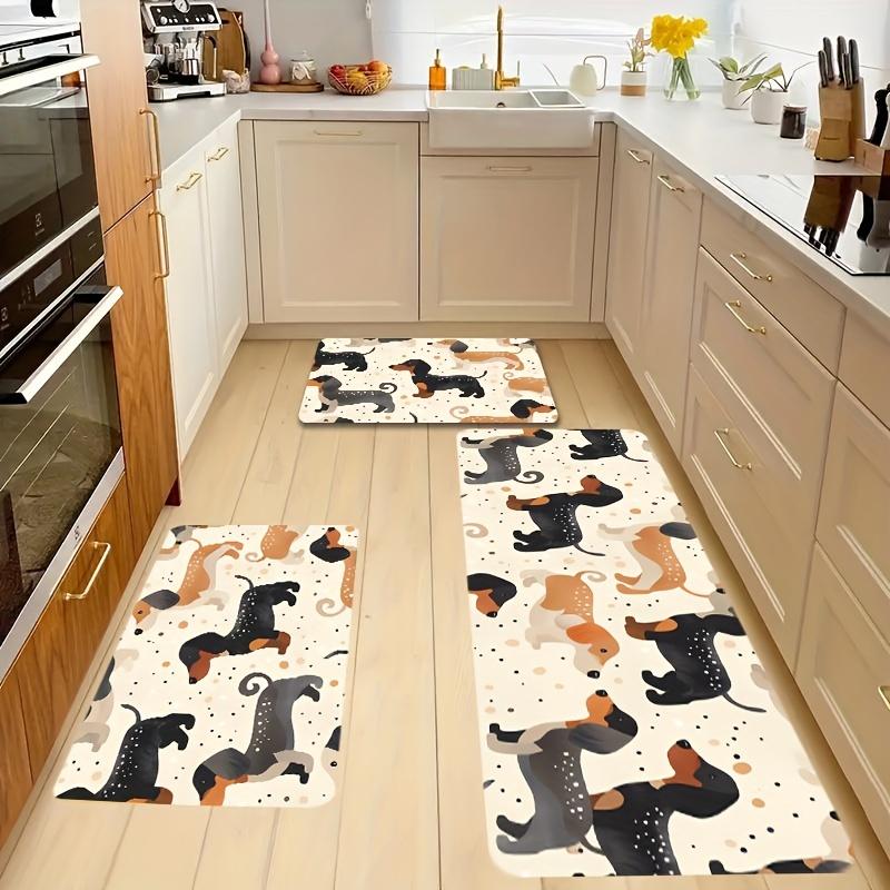 Cartoon Easy Cute Dog Printed Non-Slip Floor Mat Washable Decorative Area Rug for Gaming Room Living Room Bedroom Kitchen