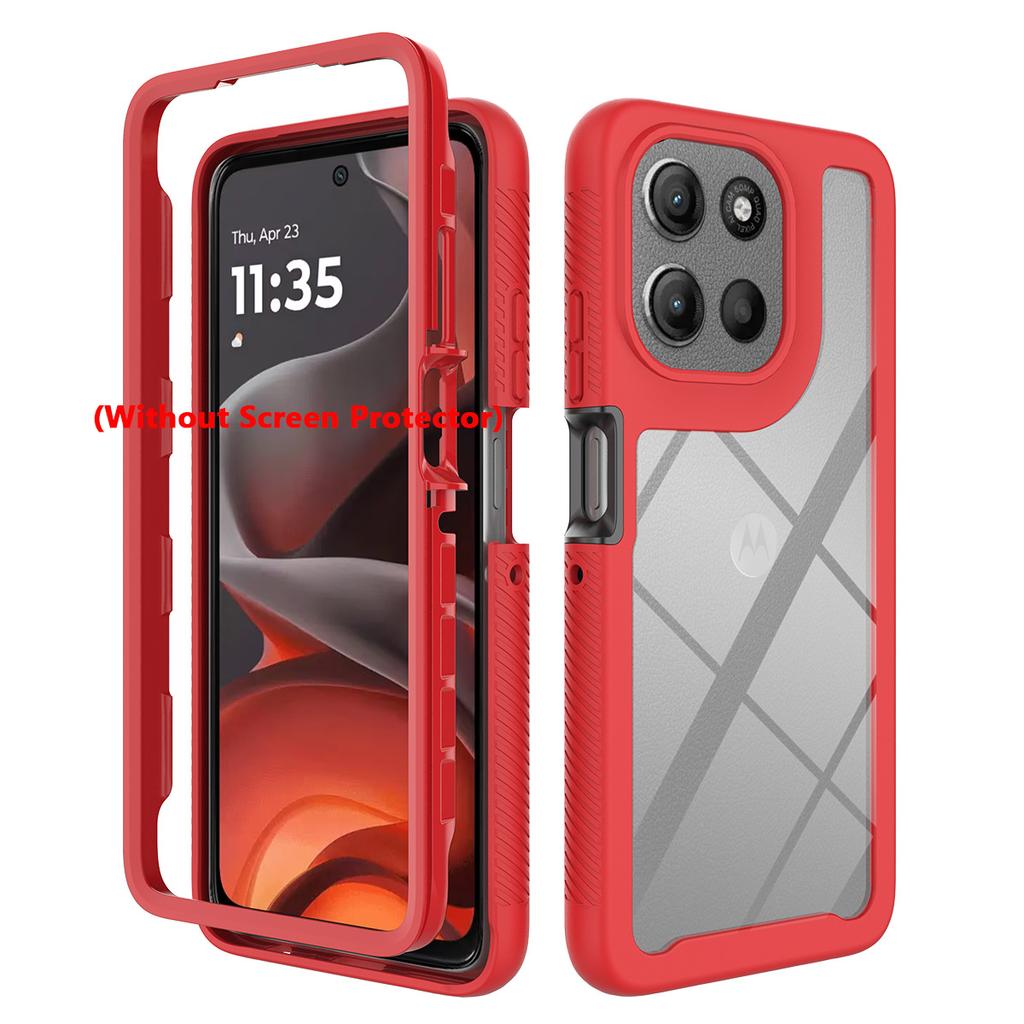2 in 1 Hybrid Armor Shockproof Case For Motorola Moto G56 XT2529-2 Hard Plastic TPU Frame Transparent Acrylic Phone Back Cover