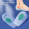 1pair Silicone Heel Cups Shock Absorption U Shaped Half Size Insoles Washable Heel Support Cushions for Sports Shoes Boots