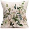 Popular Green Plant Linen Pillowcase Modern Simple Home Sofa Living Room Pillow Cushion