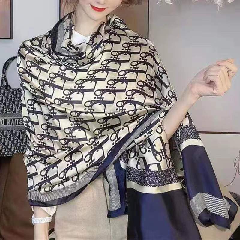 new fashion versatile autumn brocade silk scarf women's scarf shawl