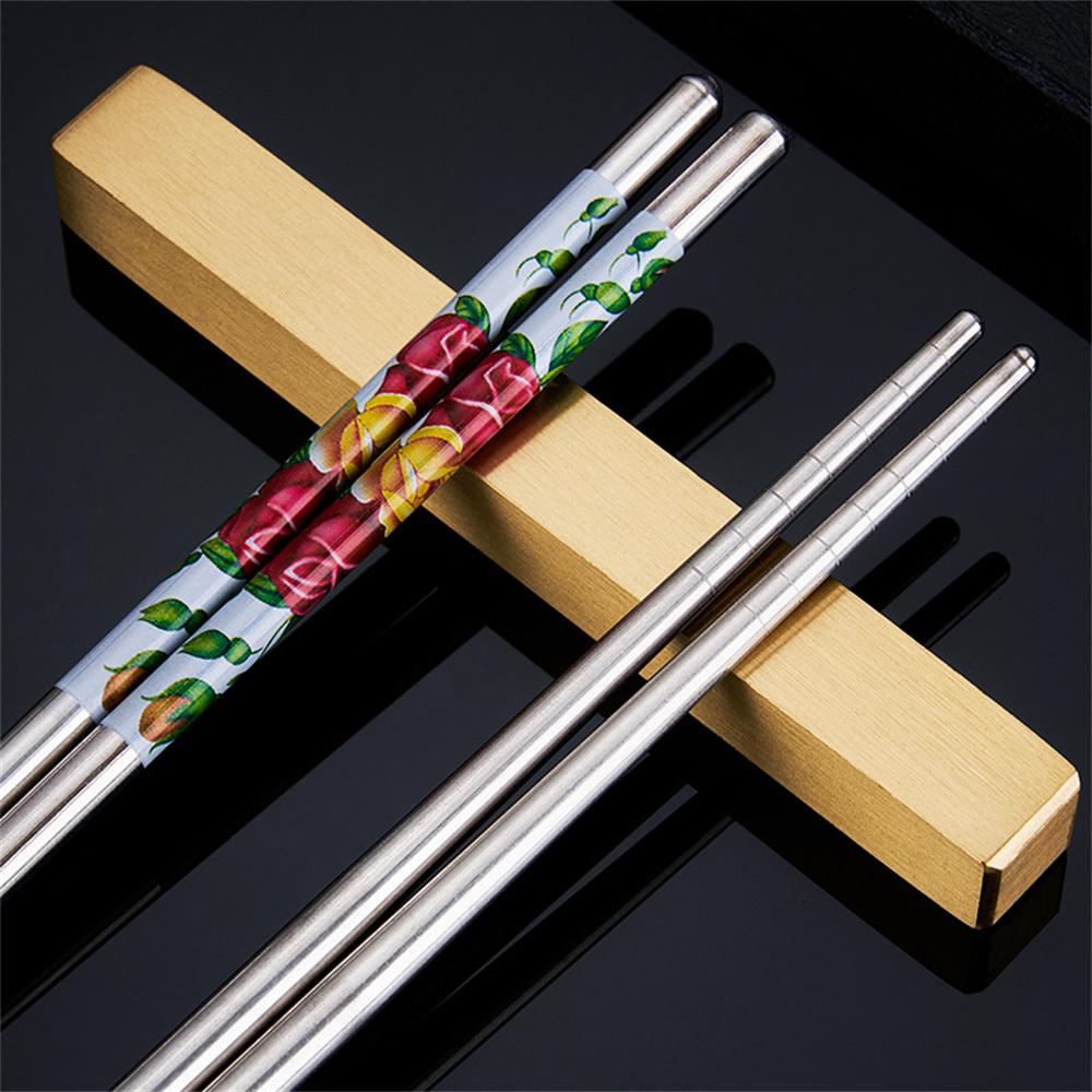 Non-slip Chopsticks Sleek Design Light Weight Approximately 16g Food Grade Material Stainless Steel Environmental Friendly