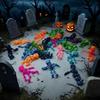 40pcs 3D Printed Colorful Gothic Horror Skull Statues Retro Terror-Themed Plastic 3D Printed Toys Skull Decorations for Home Car