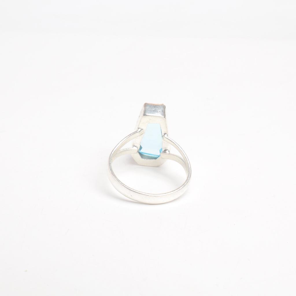 Natural Sky Blue Topaz Gemstone 925Sterling Silver Jewelry Handmade Wadding Ring RR-47-8