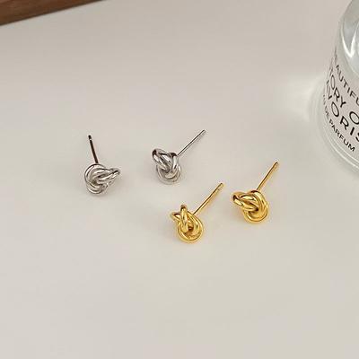 Pendientes de Nudo para Mujer Lujo Ligero Diseño de Nicho Sentido del Diseño Simples y Pequeños Pendientes de Hilo Pequeño Enrollado