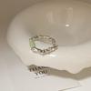 Color Crystal Beaded Ring Ins Niche Design Sense Advanced Finger Ring Light Luxury Temperament All Match Ring Accessories