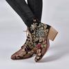 Fashion Thick Heel Lace-up Women's Botas Mujer Embroidered Size 35-43 Fashion Retro Short Boot Botas Femininas Botines Para Mujeres