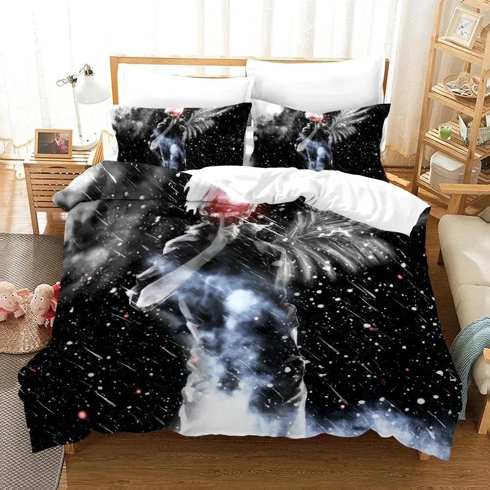 3D Printed Cartoons Tokyo Ghoul Kaneki Ken Bedding Set Duvet Cover Double Twin Full Queen King Adult Kids Bedclothes Quilt Cover