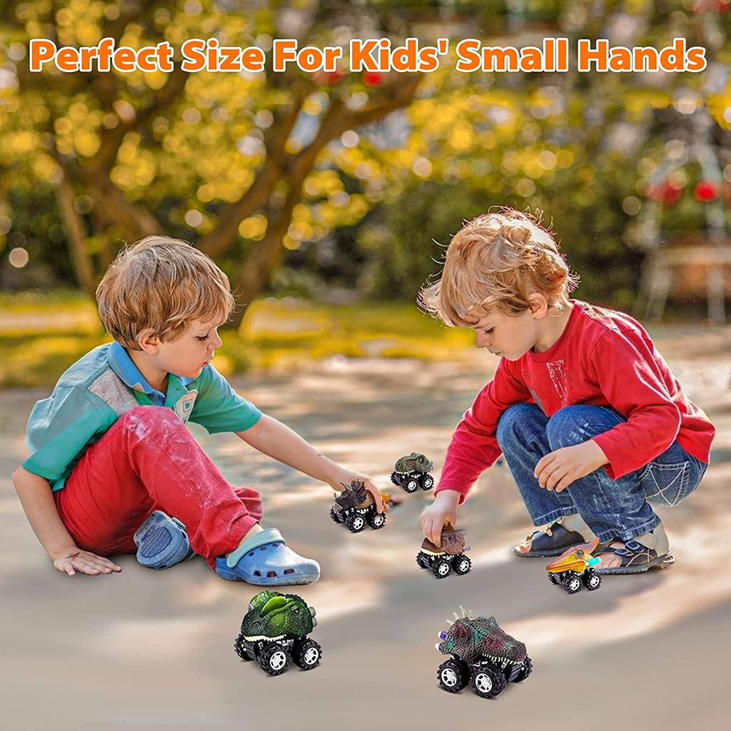Dinosaur Toys for 3 Year Old Boys, Pull Back Dinosaur Toys, 6 Pack Set Car Toys, Christmas Birthday Gifts for Kids 1 2 3 4 5 6 Year Old Boys Girls