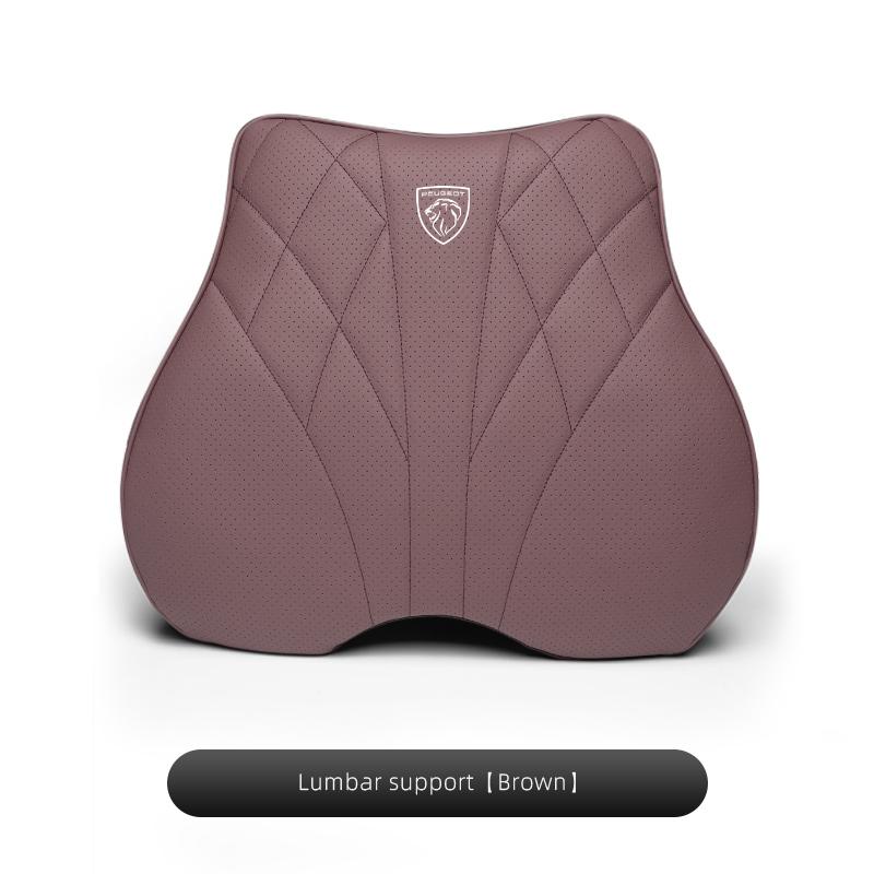 Car Neck Pillow Leather Lumbar Support Seat Headrest Cushion For Peugeot h 5008 408 308 Landtrek 208 2008 3008 Rifter 508 301 108