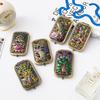 Square Compact Pocket Mirror Vintage Cosmetic Folding Mirror Luxury Peacock Makeup Mirror Travel