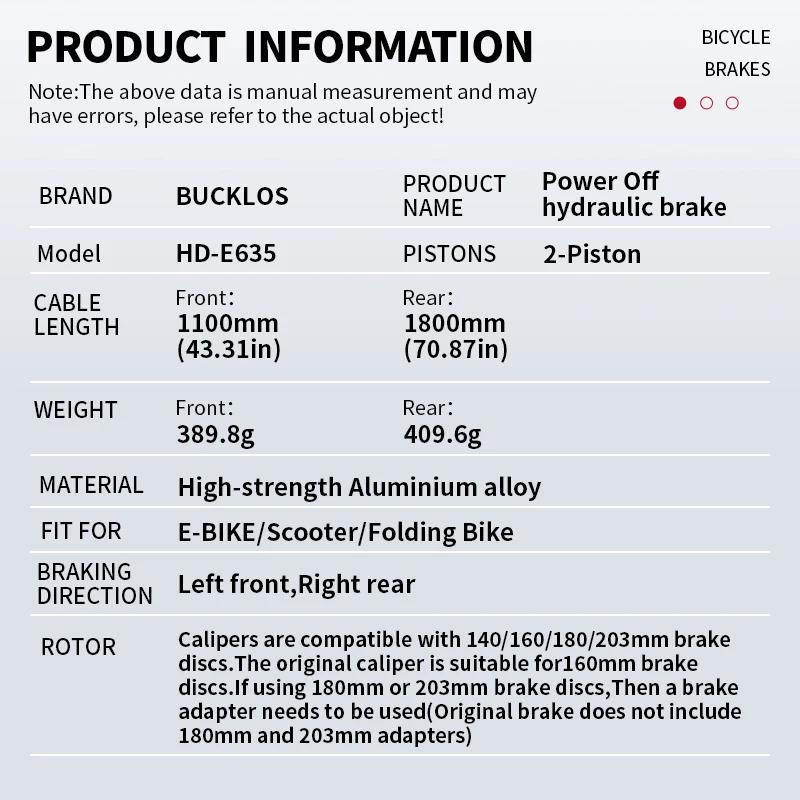 2 Piston E-Bike Disc Brake Set Power Off Bicycle Hydraulic Disc Brake E Scooter Power Control Shifter Bicycle Brakes 160 rotors