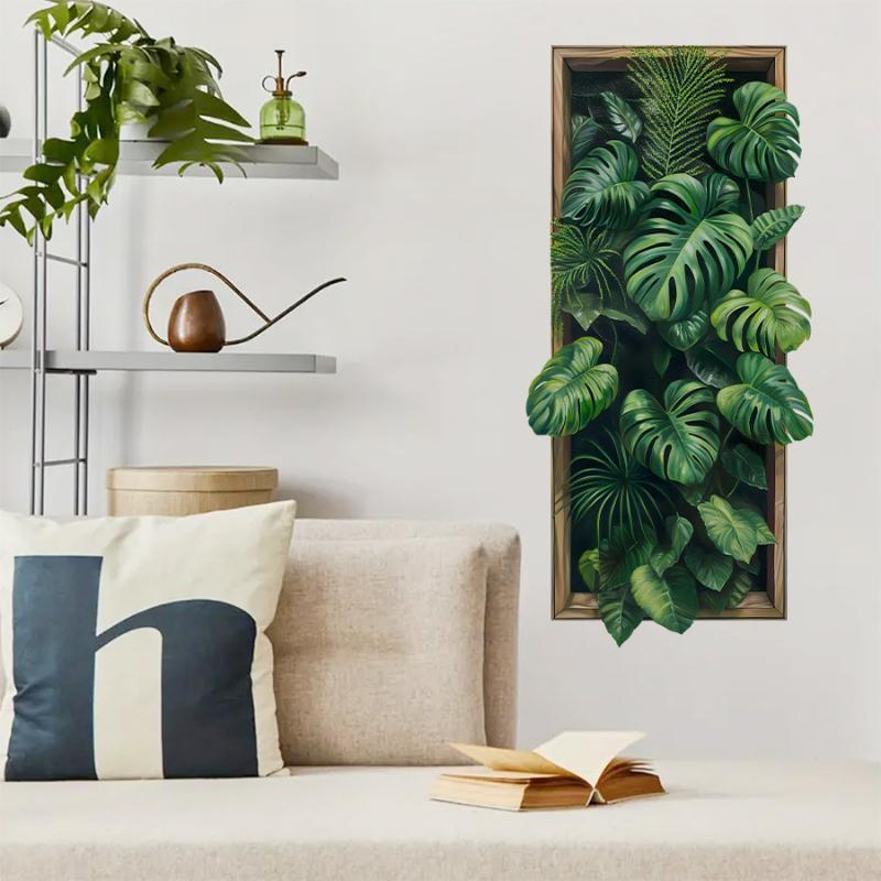 Tropikalna Roślina Monstera Naklejka Ścienna Realistyczna Samoprzylepna Do Salonu Sypialni Dekoracja Ściany Domu