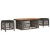 Garden Dining Set 4 Pcs Grey and Dark Grey Poly Rattan